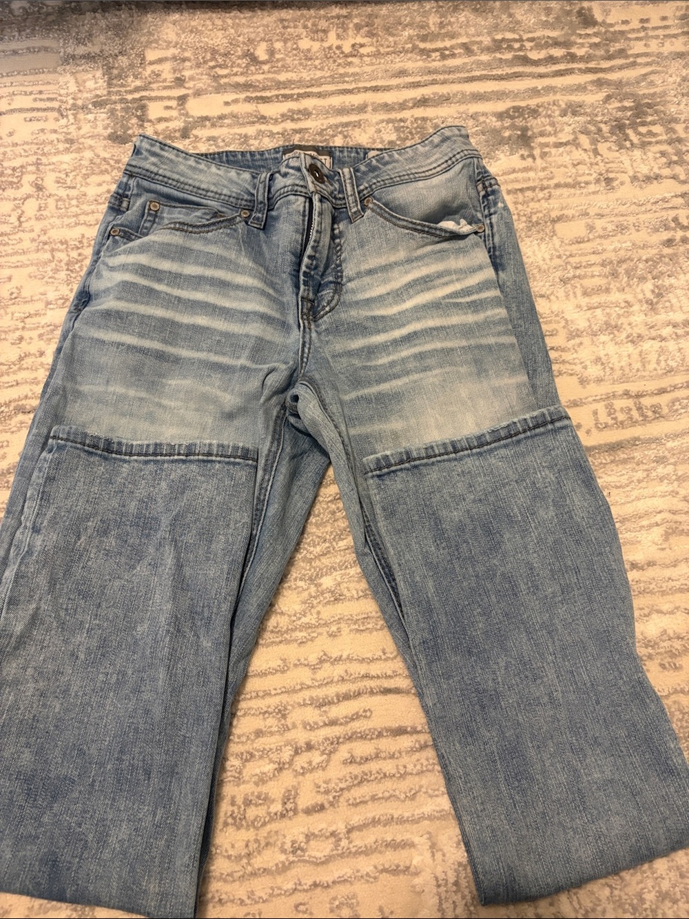 Men's Light Blue Washed Denim Pants